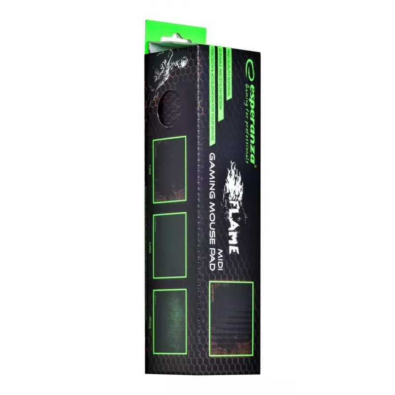Alfombrilla de ratón ESPERANZA EGP101R — poliéster gaming, talla S 250×200×2 mm, base antideslizante, superficie estampada naranja