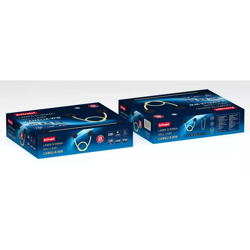 Lámpara de pared LED ActiveJet AJE-CAMELIA WW, negra, 16 W, 2300 lm, 2700 K, 1580×120×65 mm