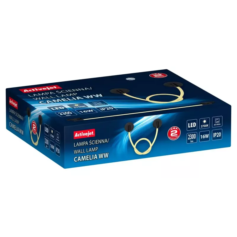 Lámpara de pared LED ActiveJet AJE-CAMELIA WW, negra, 16 W, 2300 lm, 2700 K, 1580×120×65 mm