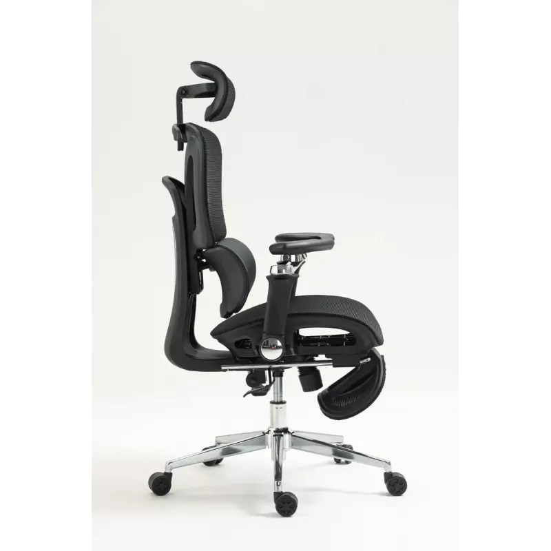 Silla de oficina ergonómica ActiveJet YK848 — asiento y respaldo de malla, negra, respaldo 50,5×57 cm, anchura de asiento 48,5 cm
