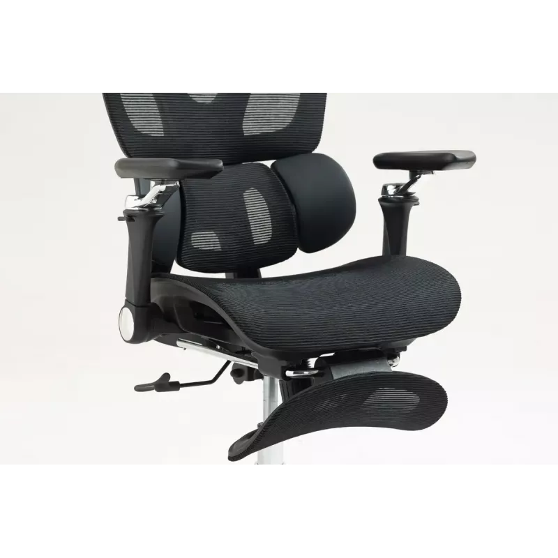Silla de oficina ergonómica ActiveJet YK848 — asiento y respaldo de malla, negra, respaldo 50,5×57 cm, anchura de asiento 48,5 cm
