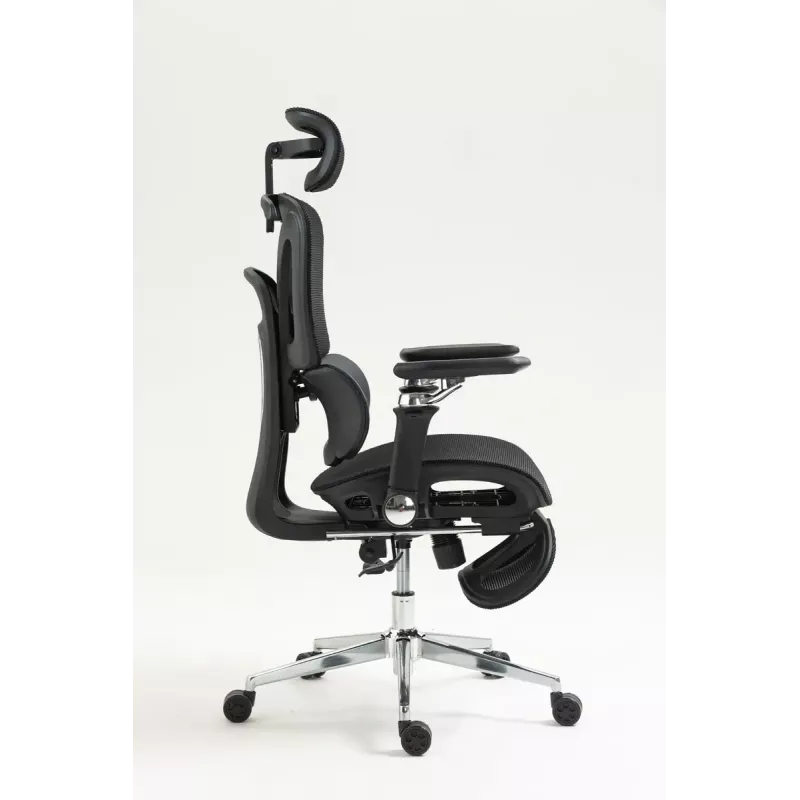 Silla de oficina ergonómica ActiveJet YK848 — asiento y respaldo de malla, negra, respaldo 50,5×57 cm, anchura de asiento 48,5 cm