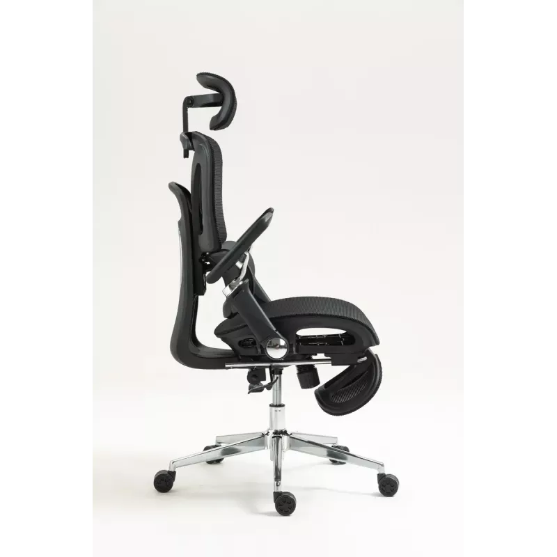 Silla de oficina ergonómica ActiveJet YK848 — asiento y respaldo de malla, negra, respaldo 50,5×57 cm, anchura de asiento 48,5 cm