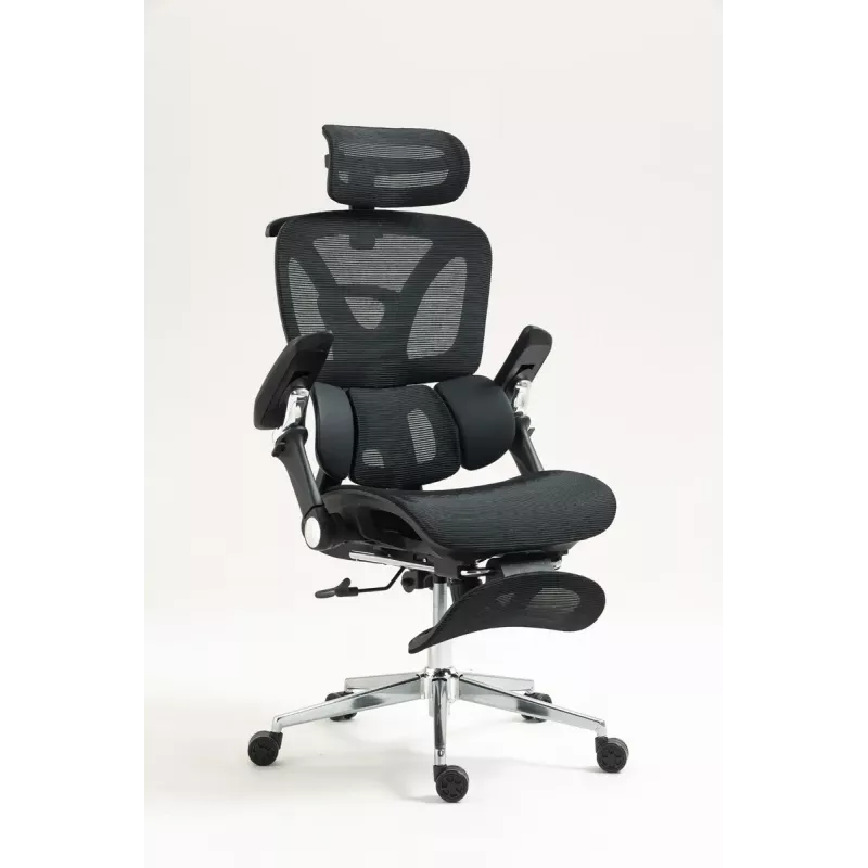 Silla de oficina ergonómica ActiveJet YK848 — asiento y respaldo de malla, negra, respaldo 50,5×57 cm, anchura de asiento 48,5 cm