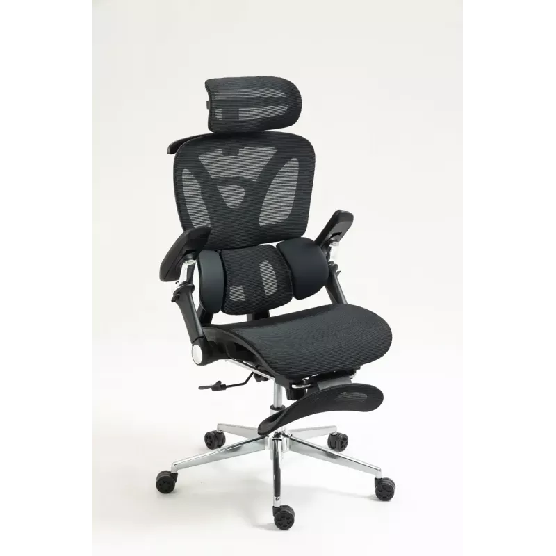 Silla de oficina ergonómica ActiveJet YK848 — asiento y respaldo de malla, negra, respaldo 50,5×57 cm, anchura de asiento 48,5 cm