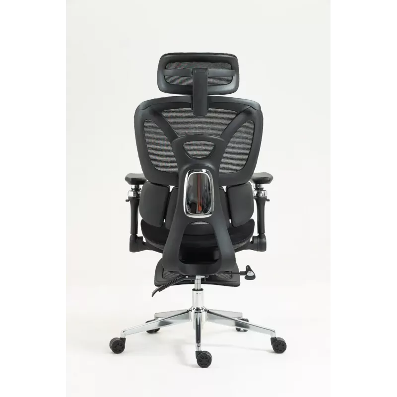 Silla de oficina ergonómica ActiveJet YK848 — asiento y respaldo de malla, negra, respaldo 50,5×57 cm, anchura de asiento 48,5 cm