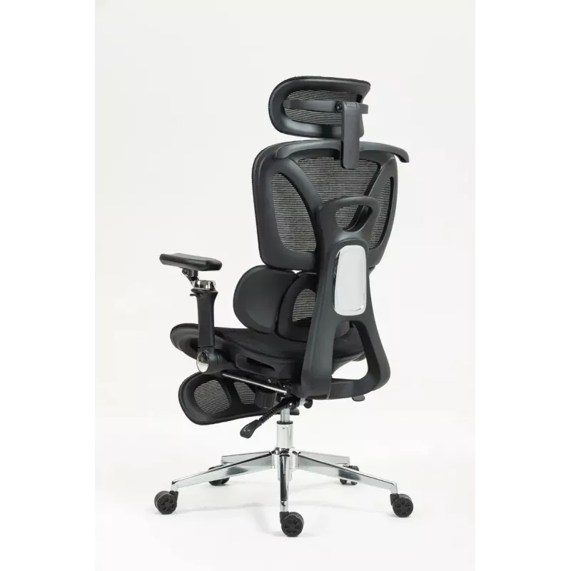 Silla de oficina ergonómica ActiveJet YK848 — asiento y respaldo de malla, negra, respaldo 50,5×57 cm, anchura de asiento 48,5 cm