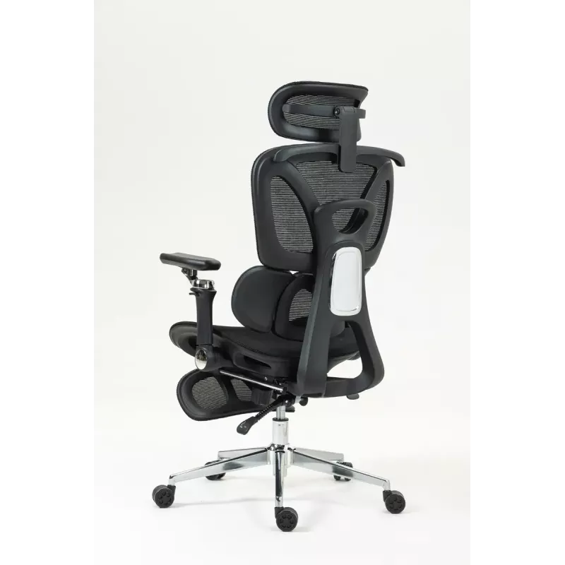 Silla de oficina ergonómica ActiveJet YK848 — asiento y respaldo de malla, negra, respaldo 50,5×57 cm, anchura de asiento 48,5 cm