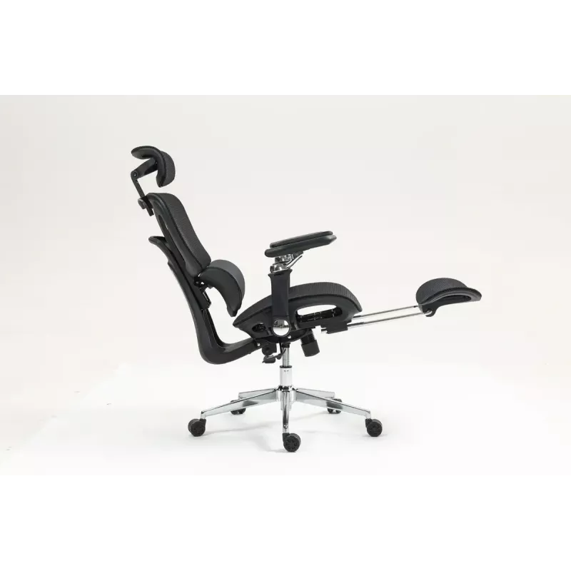 Silla de oficina ergonómica ActiveJet YK848 — asiento y respaldo de malla, negra, respaldo 50,5×57 cm, anchura de asiento 48,5 cm