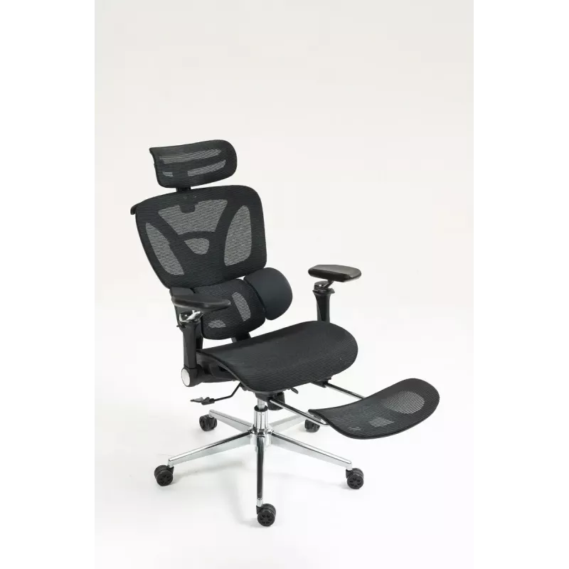 Silla de oficina ergonómica ActiveJet YK848 — asiento y respaldo de malla, negra, respaldo 50,5×57 cm, anchura de asiento 48,5 cm