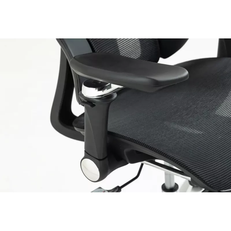 Silla de oficina ergonómica ActiveJet YK848 — asiento y respaldo de malla, negra, respaldo 50,5×57 cm, anchura de asiento 48,5 cm