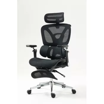 Silla de oficina ergonómica ActiveJet YK848 — asiento y respaldo de malla, negra, respaldo 50,5×57 cm, anchura de asiento 48,5 cm