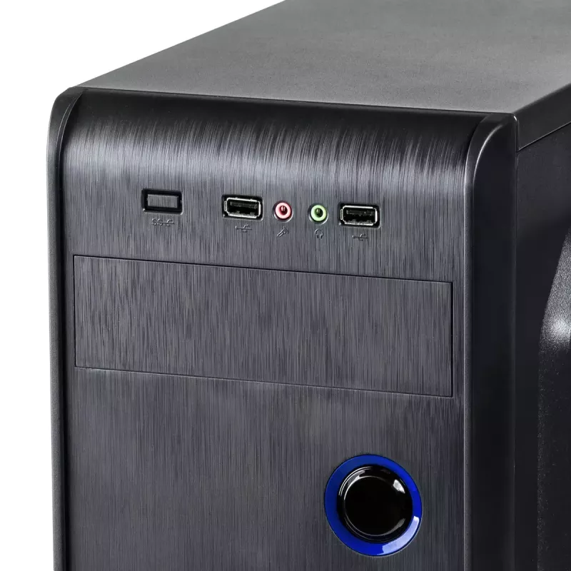 Caja para PC semitorre Akyga AK939BL, ATX / Micro-ATX / Mini-ITX, 2x USB 2.0, sin fuente de alimentación, negra