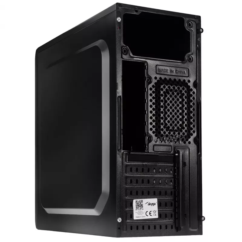 Caja para PC semitorre Akyga AK939BL, ATX / Micro-ATX / Mini-ITX, 2x USB 2.0, sin fuente de alimentación, negra