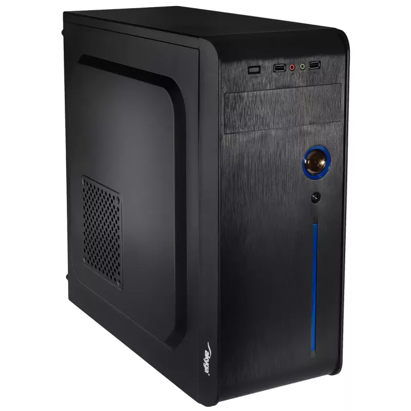 Caja para PC semitorre Akyga AK939BL, ATX / Micro-ATX / Mini-ITX, 2x USB 2.0, sin fuente de alimentación, negra