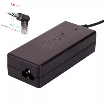 Fuente de alimentación para portátil Akyga AK-ND-58 19,5 V / 3,34 A, 65 W, conector 4,5 x 3,0 mm con pin, para Dell