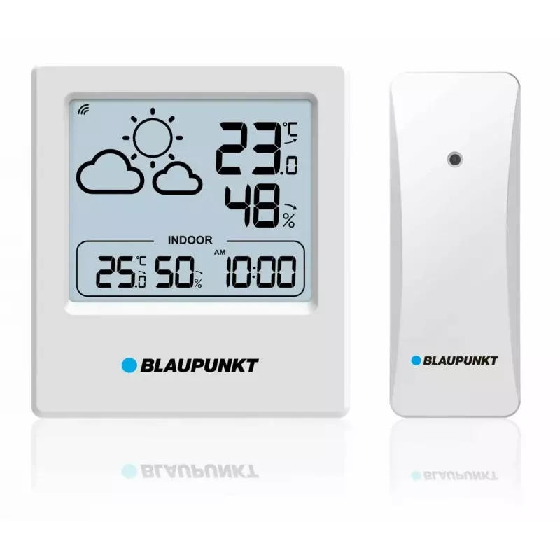 Estación meteorológica BLAUPUNKT WS10WH – monitor inalámbrico de temperatura y humedad interior/exterior