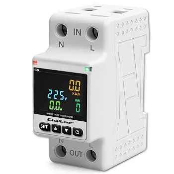 Medidor de consumo eléctrico monofásico QOLTEC 50981 DIN35 230V 50Hz