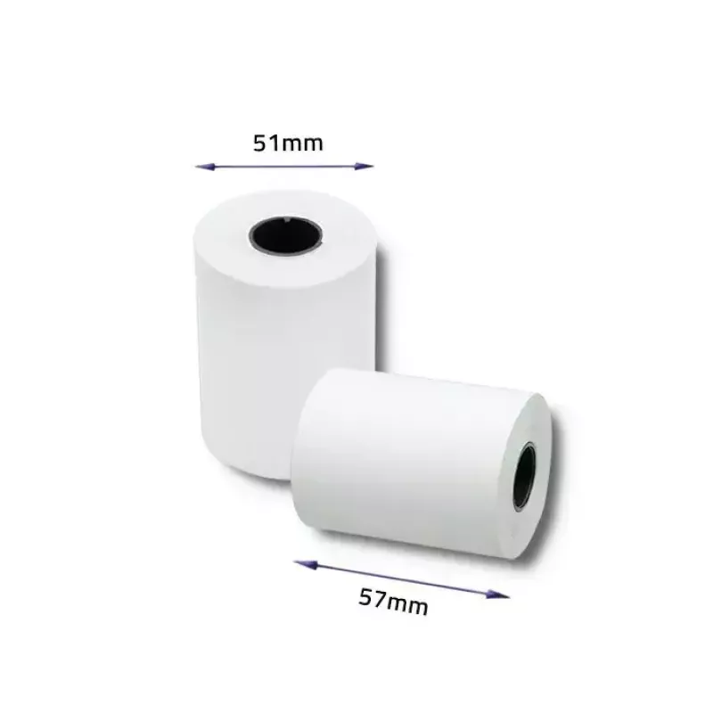 Rollos térmicos para caja QOLTEC 57 x 30 mm 55 g/m² sin BPA, núcleo 17 mm, 10 uds.