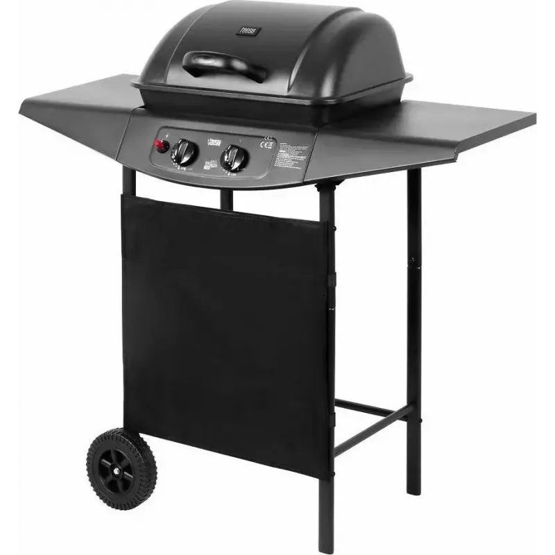 Parrilla de gas TEESA TSA0080 — 2 quemadores, parrilla portátil para exterior