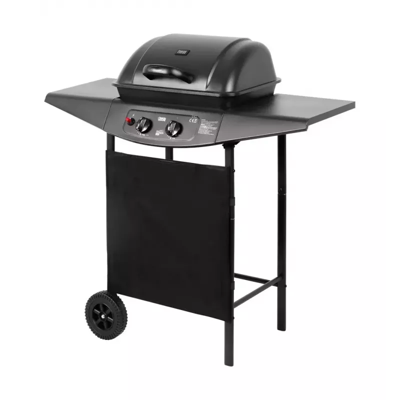 Parrilla de gas TEESA TSA0080 — 2 quemadores, parrilla portátil para exterior