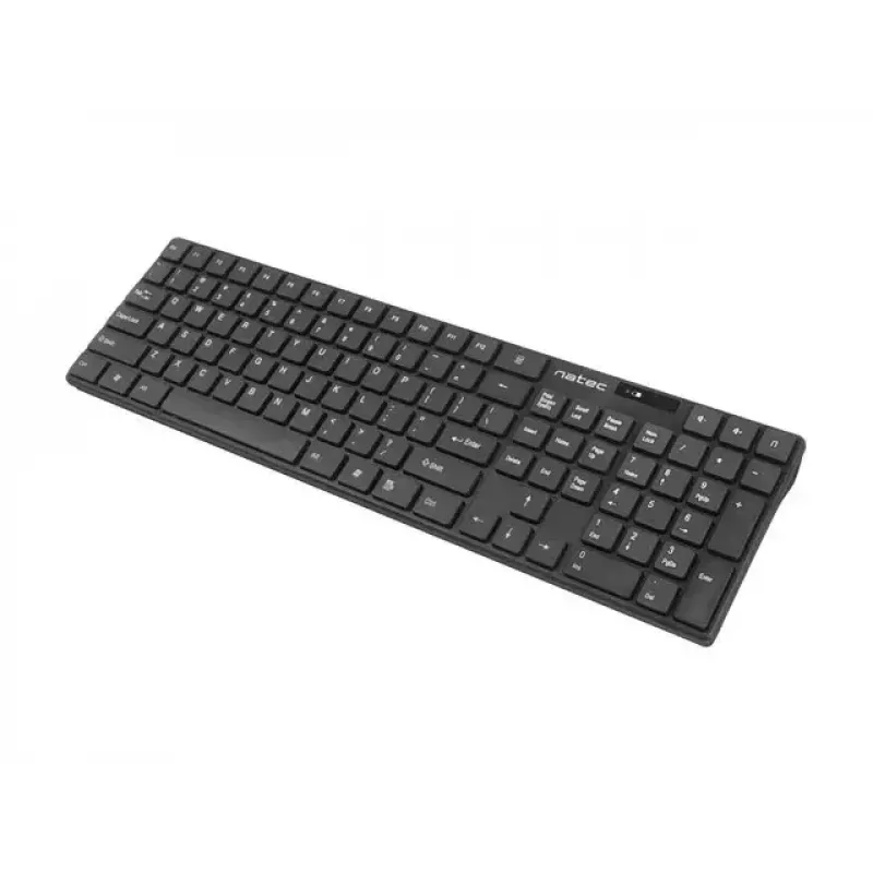 Conjunto inalámbrico de teclado y ratón NATEC Stingray NZB-1440 — RF Wireless, tamaño completo 108 teclas QWERTY, inglés US, negro