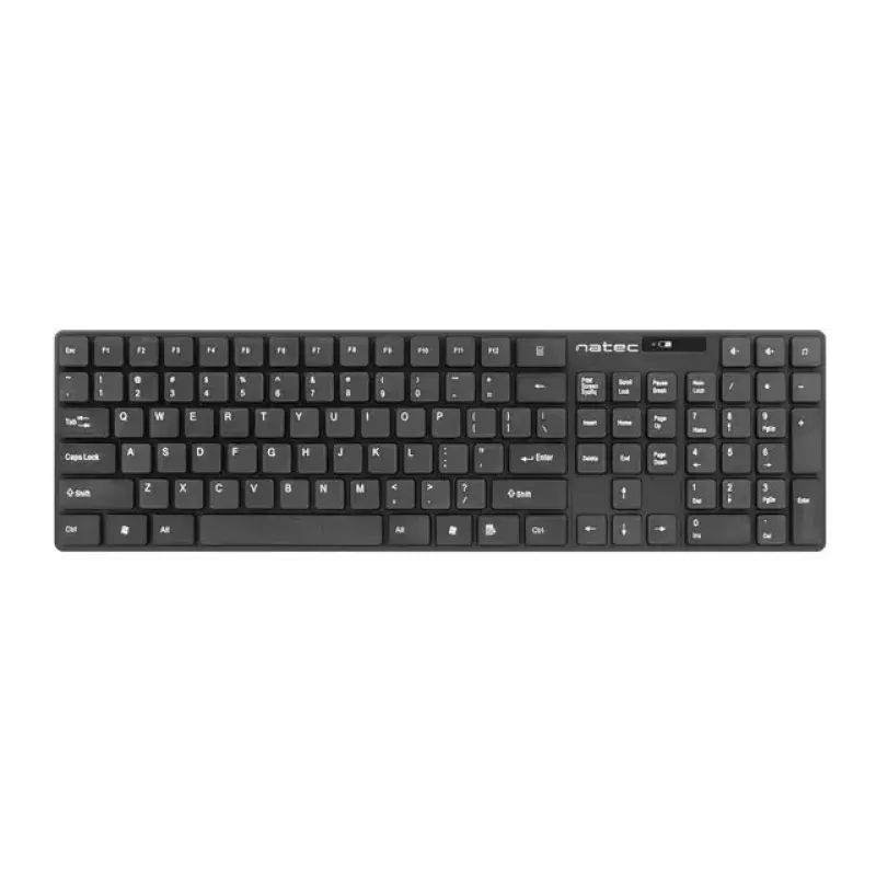 Conjunto inalámbrico de teclado y ratón NATEC Stingray NZB-1440 — RF Wireless, tamaño completo 108 teclas QWERTY, inglés US, negro