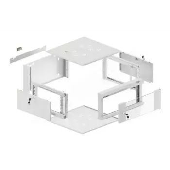 Armario de red de pared 19 pulgadas 4U LANBERG WAFA-5604-10S, 600 mm de profundidad, gris, puerta de cristal (plegado)