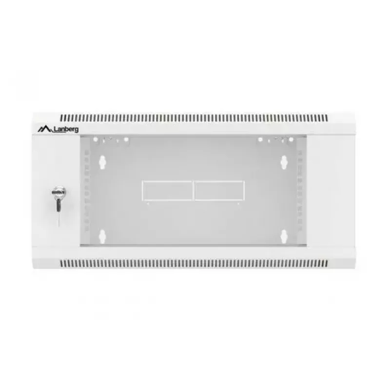 Armario de red de pared 19 pulgadas 4U LANBERG WAFA-5604-10S, 600 mm de profundidad, gris, puerta de cristal (plegado)