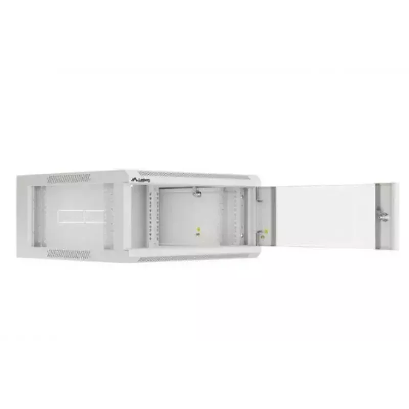 Armario de red de pared 19 pulgadas 4U LANBERG WAFA-5604-10S, 600 mm de profundidad, gris, puerta de cristal (plegado)