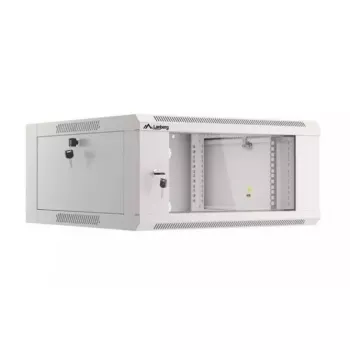 Armario de red de pared 19 pulgadas 4U LANBERG WAFA-5604-10S, 600 mm de profundidad, gris, puerta de cristal (plegado)