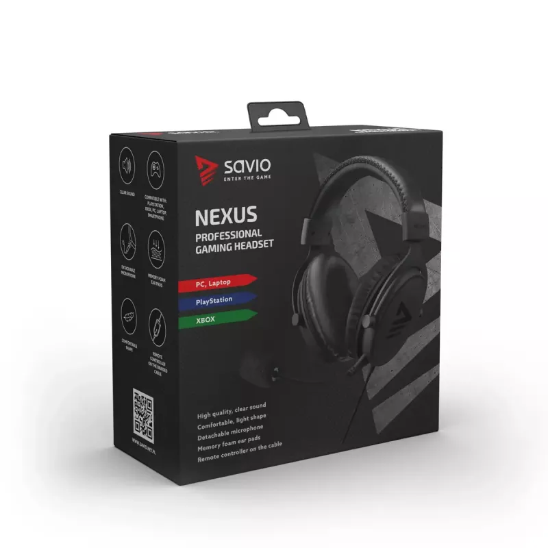 Auriculares Savio NEXUS auriculares gaming con cable negros