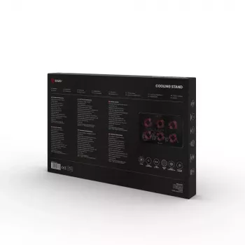 Base refrigeradora para portátil SAVIO COS-01 con 6 ventiladores iluminados 2000 rpm, USB 2.0, para pantallas de hasta 17,3
