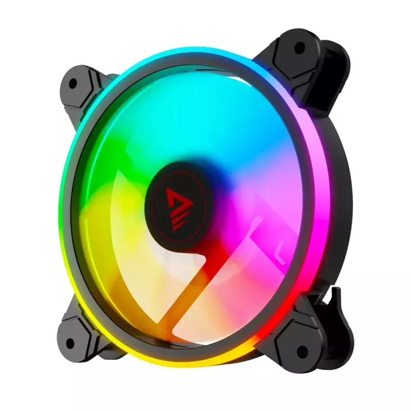 SAVIO FAN-01 Pack de 4 ventiladores ARGB de 120mm con controlador y mando a distancia, negro