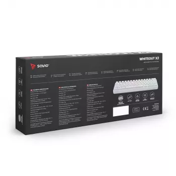 Teclado gaming Savio WHITEOUT X2 RED USB QWERTY mecánico 61 teclas