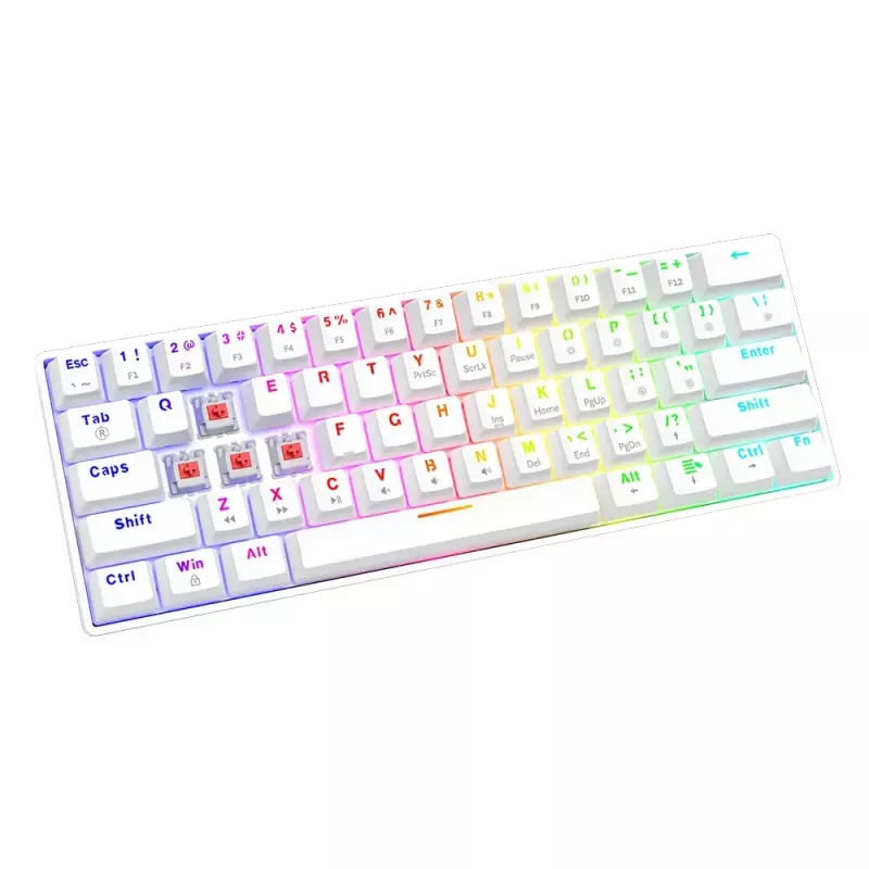Teclado gaming Savio WHITEOUT X2 RED USB QWERTY mecánico 61 teclas