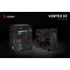 Disipador de aire para CPU SAVIO Vortex X2 negro – ventilador de 120 mm, altura 157 mm, PWM, compatible con LGA 2066