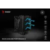 Disipador de aire para CPU SAVIO Vortex X2 negro – ventilador de 120 mm, altura 157 mm, PWM, compatible con LGA 2066