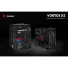 Disipador de aire para CPU SAVIO Vortex X2 negro – ventilador de 120 mm, altura 157 mm, PWM, compatible con LGA 2066