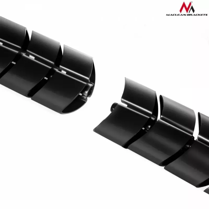 Organizador de cables MACLEAN MC-768B — bandeja de gestión de cables negra para montaje en escritorio