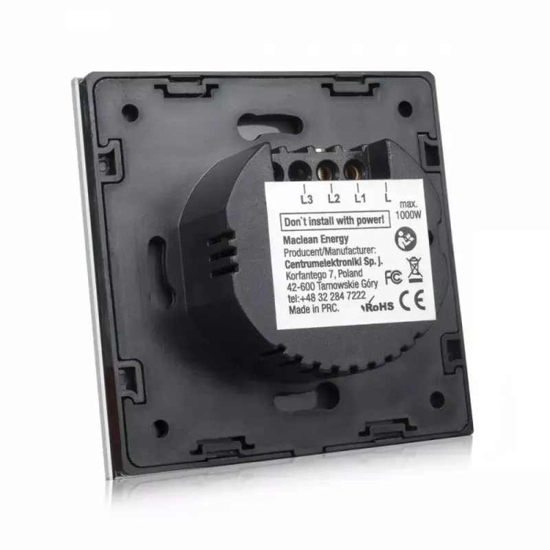 Interruptor táctil de luz MACLEAN MCE703W, frontal de cristal, 1 tecla, 220V