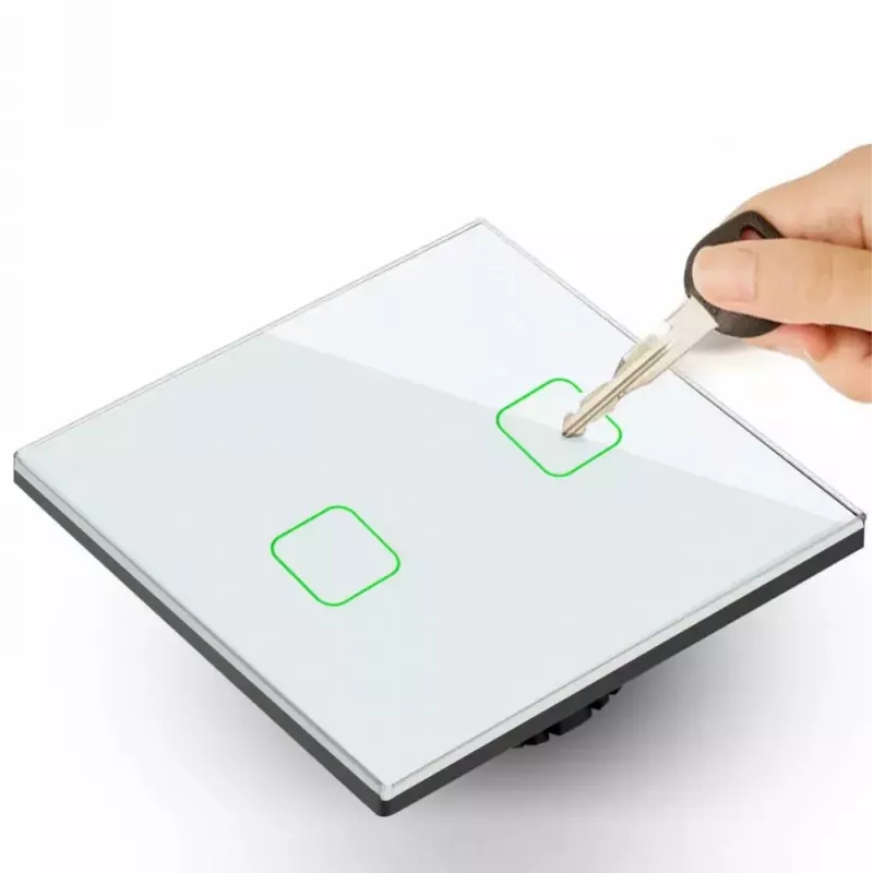 Interruptor táctil de luz MACLEAN MCE703W, frontal de cristal, 1 tecla, 220V