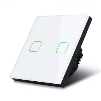Interruptor táctil de luz MACLEAN MCE703W, frontal de cristal, 1 tecla, 220V