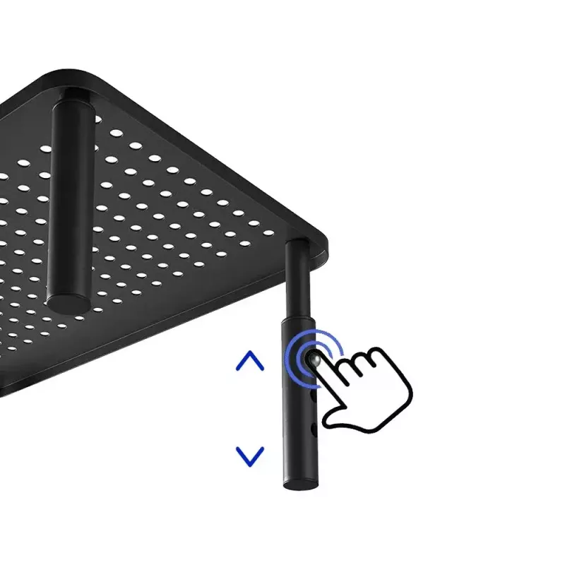 Soporte para portátil MACLEAN MC-946 para dispositivos de 13–32 pulgadas, altura de 3 niveles (11/13/15 cm), cajón, negro, hasta 20 kg