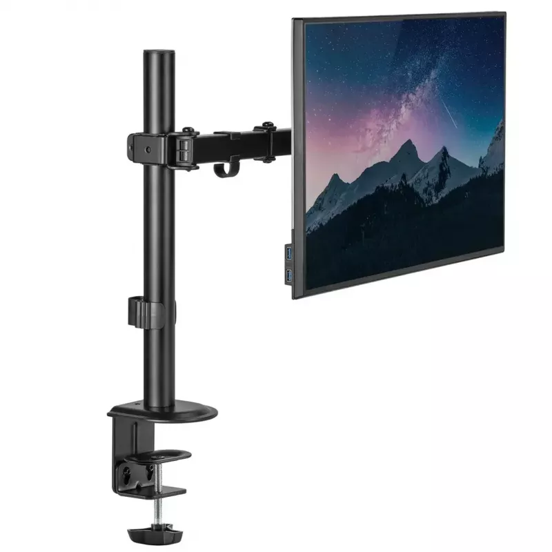 Soporte de mesa para monitor MACLEAN MC-753N para pantallas de 17–32 pulgadas, VESA 75x75 / 100x100, máx. 9 kg, inclinación ±45°, giro ±180°, regulable en altura