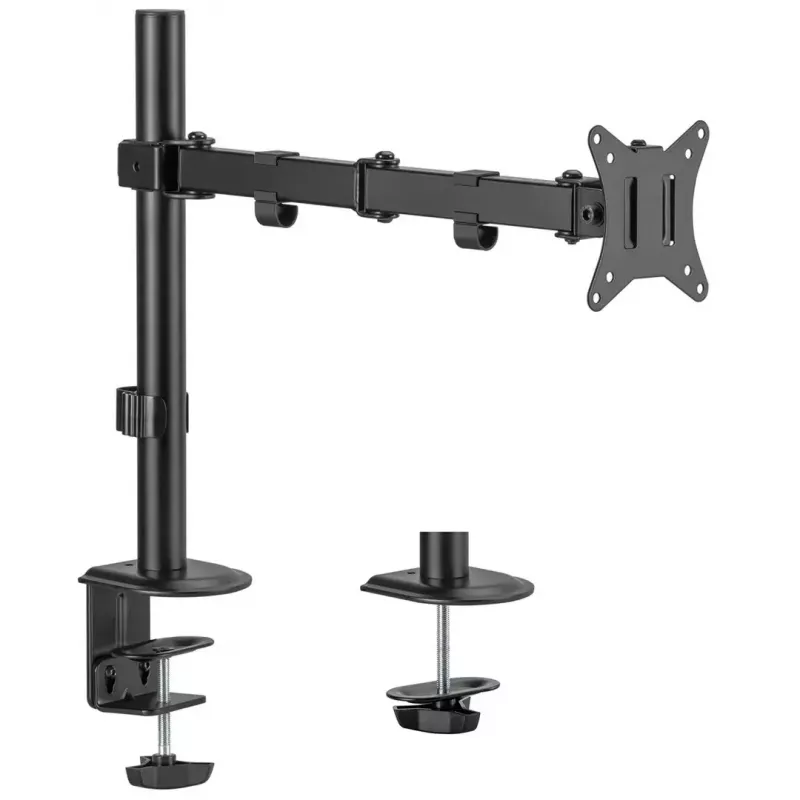 Soporte de mesa para monitor MACLEAN MC-753N para pantallas de 17–32 pulgadas, VESA 75x75 / 100x100, máx. 9 kg, inclinación ±45°, giro ±180°, regulable en altura