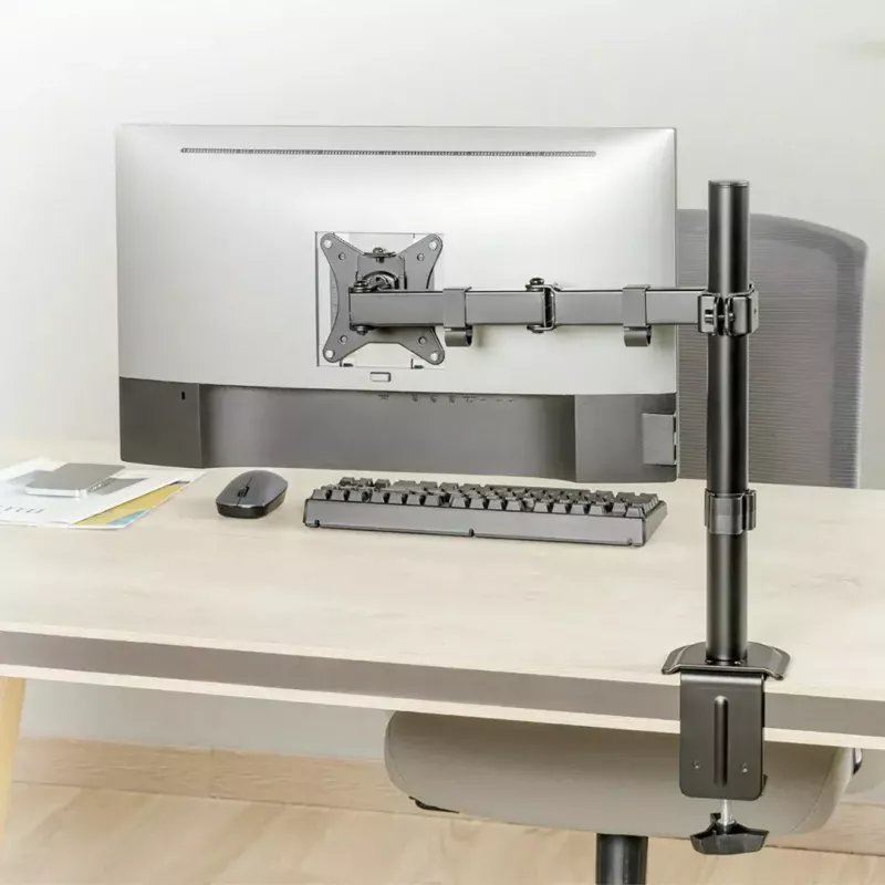 Soporte de mesa para monitor MACLEAN MC-753N para pantallas de 17–32 pulgadas, VESA 75x75 / 100x100, máx. 9 kg, inclinación ±45°, giro ±180°, regulable en altura