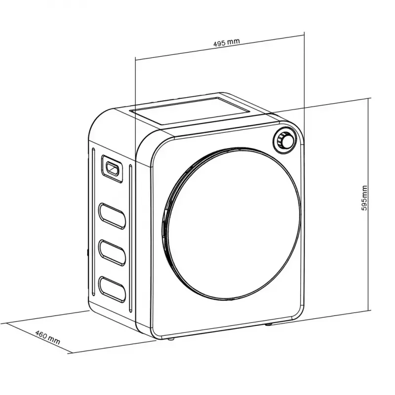 Secadora eléctrica GreenBlue GB410 — capacidad 3 kg, 830 W, evacuación, 5 programas de secado, clase de eficiencia energética C
