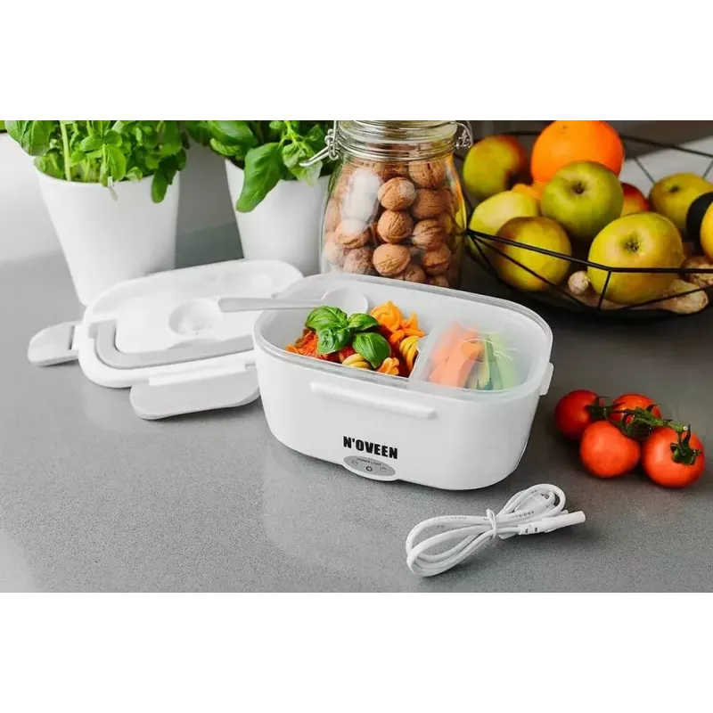 Fiambrera eléctrica NOVEEN LB310 gris – recipiente portátil con calefacción para alimentos, alimentación por USB, un compartimento