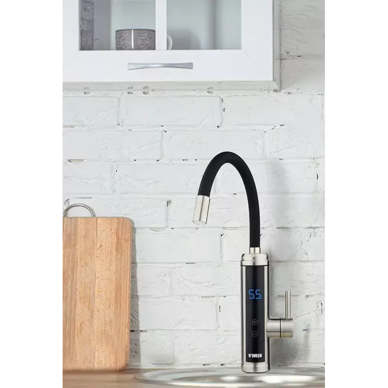 N'OVEEN IWH955 calentador de agua instantáneo, negro/plata